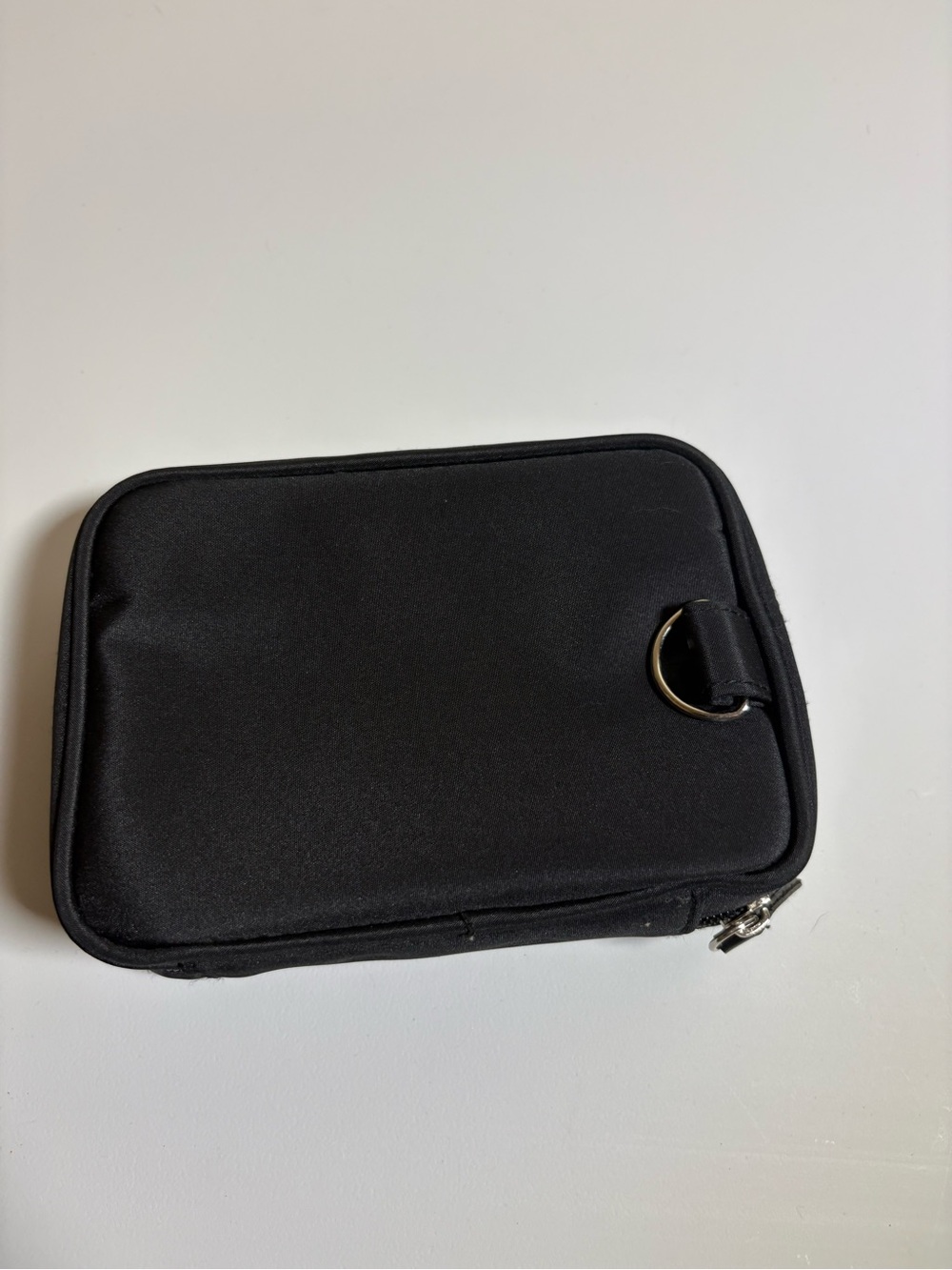 Black Compact Travel Pouch with D-Ring